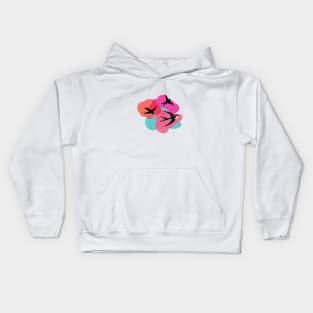 Spring swallows and clouds Kids Hoodie